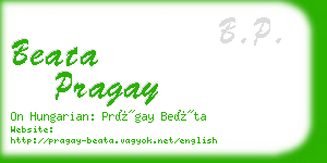 beata pragay business card